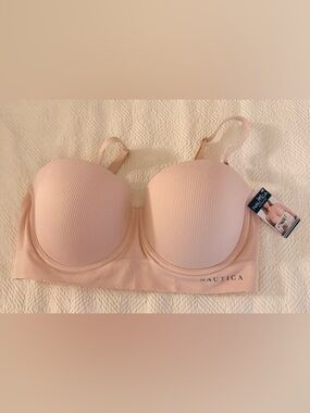 Nautica Intimates Bra Strapless Convertible Crisscross 38C NWT Nude Wire Padded